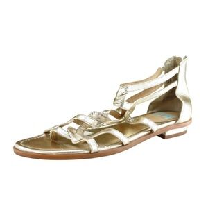 BC Sz 10 M Gold Strappy Synthetic Women Sandals